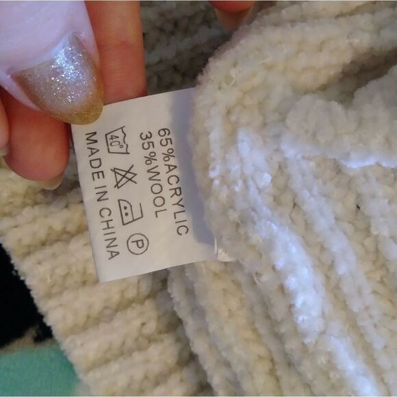 Another One Cream Wool Blend Chenille Sweater - Picture 4 of 7